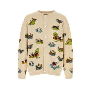 Bode Men Embroidered Wool Blend Cardigan